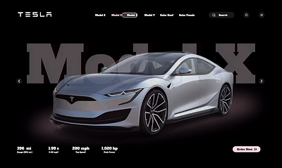 TESLA Landing Page animation figma landing page ui ux website