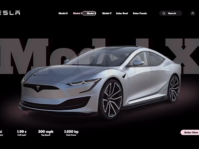 TESLA Landing Page animation figma landing page ui ux website