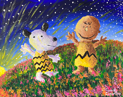 Snoop Dog and Charlie Brown aboyanddog acrylics animals bestfriends charliebrown flowers happy littleboy mansbestfriend puppy snoopdog summer thepenuts