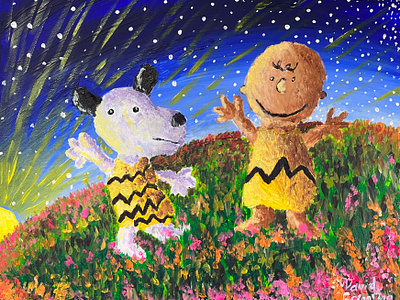 Snoop Dog and Charlie Brown aboyanddog acrylics animals bestfriends charliebrown flowers happy littleboy mansbestfriend puppy snoopdog summer thepenuts