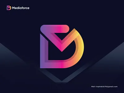 D -Media Logo (Mediaforce) 3d brand identity branding colofull d d logo letter d logo logo design logo trends logodesign logos media modern logo player video video player