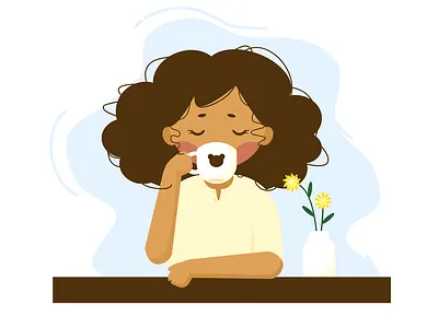 But first, Coffee character illustration profile vector vector art