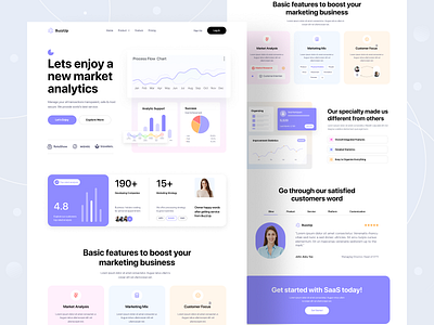 BuzzUp || SaaS Landing Page Exploration analytic website branding business agency clean design design graphic design illustration interior design logo marketing agency marketing landing page minimal design saas saas product ui ux web design website design