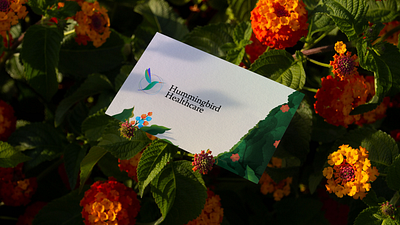 Hummingbird Healthcare - Branding brand identity branding business card flowers h logo healthcare healthcare brand identity humming logo hummingbird log illustration illustrations leaves logo logo design