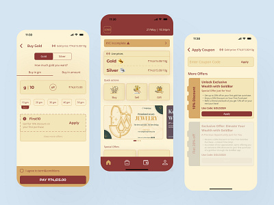 GoldBars - Mobile App Design app branding currency digital gold gold app design goldbar graphic design logo mobile app design trade ui ux visual design