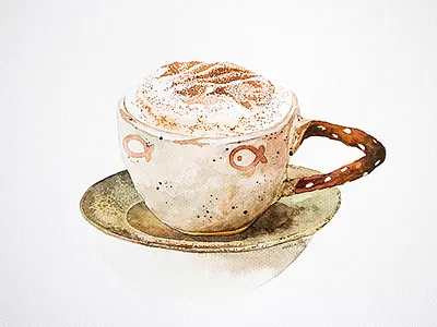 watercolor painting for restaurant bakery branding cafe coffee food illustration menu watercolor painting