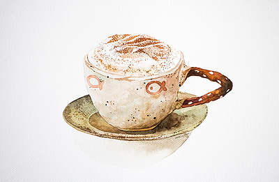 watercolor painting for restaurant bakery branding cafe coffee food illustration menu watercolor painting