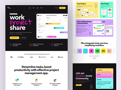 Project Management - Saas agency business creative crm illustration landing page marketing ment minimal saas software startup ui user imterface web design