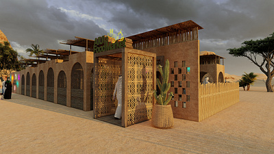 Al Ula - Slow Food Market 2023 - proposal 3d ar arab architecture art branding design interior deign