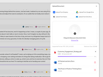 Upload File/Document Modal ✨ drawer dropdown mobile app design modal pop up product product design ui ui design ui ux design upload file web design