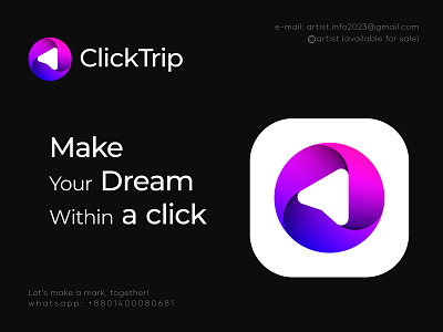 Click Trip Logo design app brand mark branding click clicktrip gradient icon lead generation logo logo logo design logo mark logos minimalist logo modern logo saas logo simple logo tech tech logo top trip