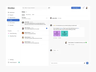 Dashboard Chat Screen Design branding chat dashboard dashboard chat screen dashboard design document dstudio event file illustration message product design project management social typography ui ux user experience ux web web app
