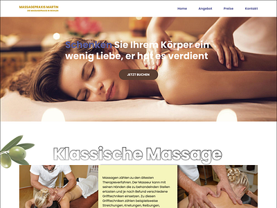 Massage website design herosecton massage servicesection uiux webdesign