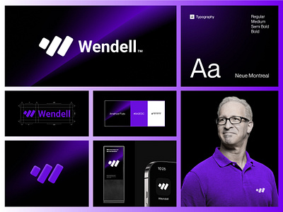 Wendell Web3 - Logo Design blockchain brand identity branding color creative logo crypto custom word mark decentralized icon lettering logo minimal design monogram w web 3.0 branding web3 wendell wordmark