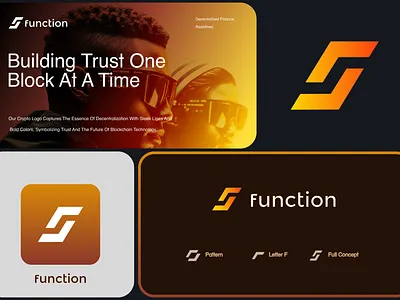 Function Logo Concept branding crypto defi gradient icon identity letter f logo nft protect saas tech