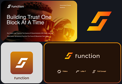 Function Logo Concept branding crypto defi gradient icon identity letter f logo nft protect saas tech