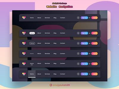 #DailyUI Challenge #053: Website Navigation🌐✨ 053 53 app dailyui dailyui053 dailyui53 design dribbble graphic design landing page logo minimal navigation ui uiux ux webpage website website navigation
