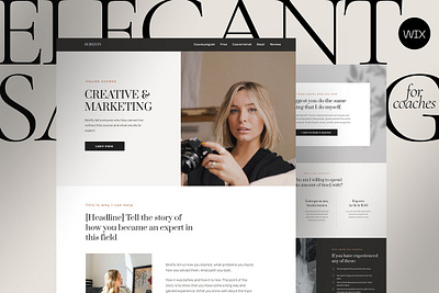 Elegant Sales Page WIX For Coaches business website coach template coaching template course creator course program course template landing page template sales page training course virtual assistant website design website template wix wix template wix theme wix website wix website template