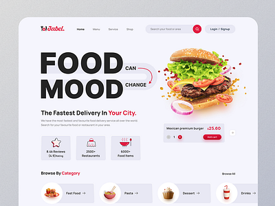 Restaurant Web Page Header branding delivery design food restaurant ui ux