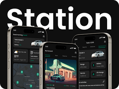 Station Mobile App animation branding graphic design logo ui