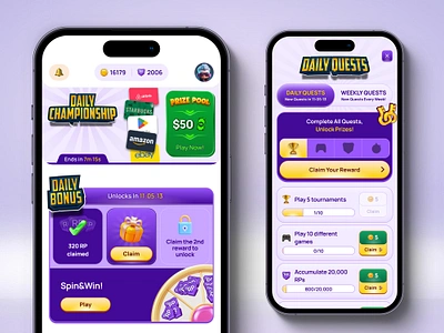 Daily Offer - Gamification & Loyalty UI/UX Design claim daily earn game gamification loyalty mobile app play points prize product redeem rewards spin ui ux voucher wallet wheel win