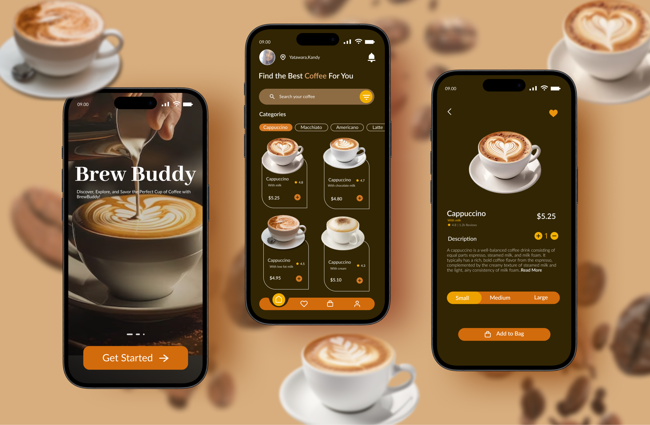 Coffee Shop Mobile App Design app design interface ui