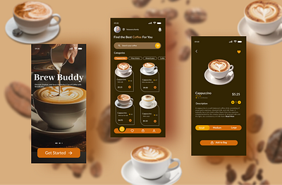 Coffee Shop Mobile App Design app design interface ui