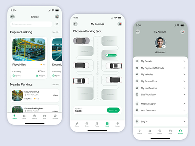 Car Parking Re-design Mobile app booking car driving find parking gps grage ios location map parking product design space space parking spot ui uix ux vehicles