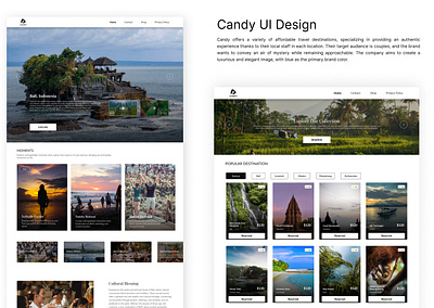 Candy UI Design branding landing page travel ui ui design uiux web design