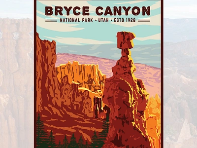 Bryce Canyon adventure adventure logo adventure travel branding bryce canyon digital art drawing illustration illustration artist logo designer national park national parks outdoor outdoor logo outdoors tshirt design tshirt designer wacom