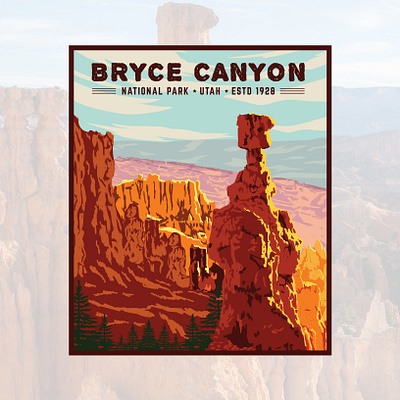 Bryce Canyon adventure adventure logo adventure travel branding bryce canyon digital art drawing illustration illustration artist logo designer national park national parks outdoor outdoor logo outdoors tshirt design tshirt designer wacom