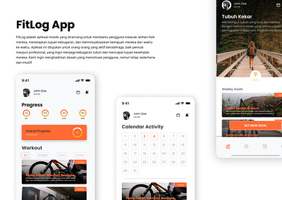 FitLog UI Design branding design figma fitness gym mobile ui tracker ui uiux workout