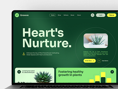 Plant eCommerce Landing Page branding design ecommerce landing landing page mobile app nature saas shop ui ux