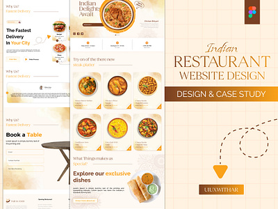 INDIAN RESTAURANT WEBSITE DESIGN app design apps design branding case study design graphic design landing page design logo logo design product design ui ui design ux design web design website ui design