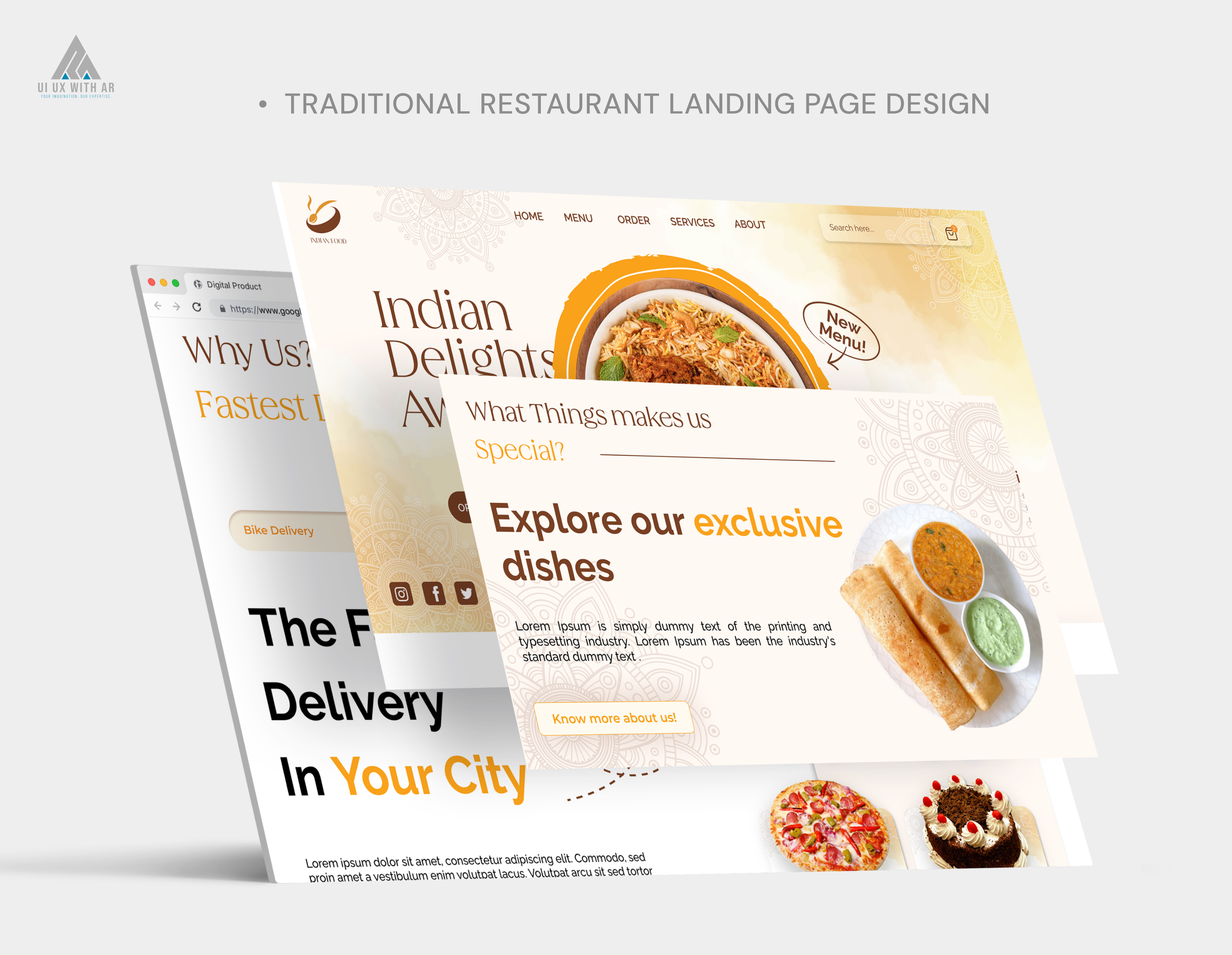 INDIAN RESTAURANT WEBSITE DESIGN app design apps design branding case study design graphic design landing page design logo logo design product design ui ui design ux design web design website ui design