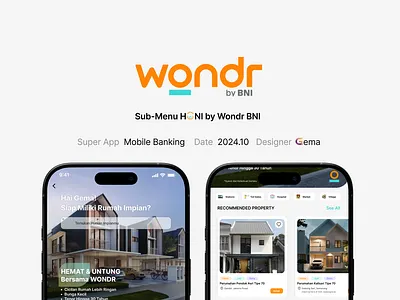 CONCEPT HUNI SUB MENU WONDR APPS banking concept mobileapps mobilebanking realestate ui uiconcept uidesign uiux ux