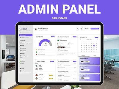 Human Resource Management Project Dashboard Screen adobexd casestudy crm dashboard design employee engagement software employee performance management figma hr management dashboard hrm human resources automation interaction interface mobileappdesign saas saas for hr management ui uiux ux uxui