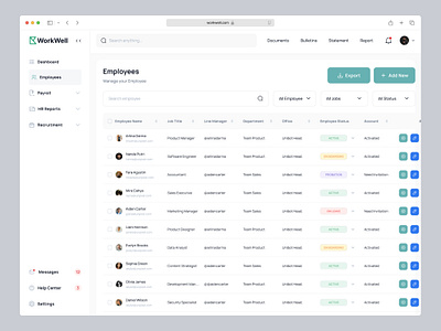 Employee Management Software- SaaS Design admin dashboard analytics candidate details company dashboard employee hiring hr hr management job people managment product design recruitment saas saas design startup ui ux webapp