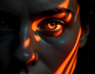 The Hidden Flame: Mysterious Expression Revealed by a Single Eye artificial intelligence beautiful girl blonde female model freepik girl photography illustration model photo of the day photography photoshoot pic of the day prompt writing tracingflock vivid woman