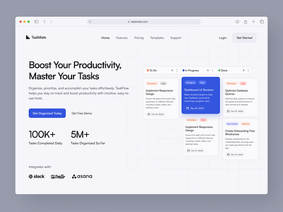 TaskMate - Task Management Landing Page