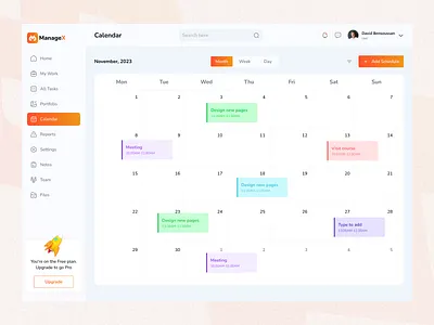 Calendar Dashboard appointment calendar dashboard dashboard calendar date day design event figma meetings minimal month saas schedule task timetable ui ux web app week