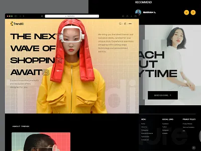 Trendi - E-commerce Website branding clean ecommerce ecommerce web ecommerce website figma futuristic futuristic design landing landing page minimalist online shop ui ux web web design website