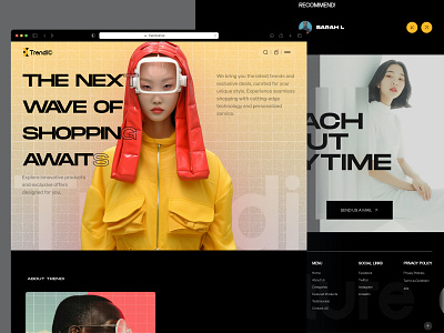Trendi - E-commerce Website branding clean ecommerce ecommerce web ecommerce website figma futuristic futuristic design landing landing page minimalist online shop ui ux web web design website