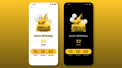 Birthday countdown UI Design countdown graphic design ui ui014 ux