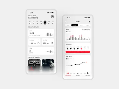 Fitness App app design minimal minimalist ui ux