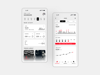 Fitness App app design minimal minimalist ui ux