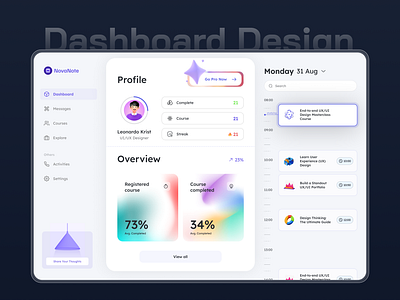 Dashboard E-learning branding dashboard design figma ui