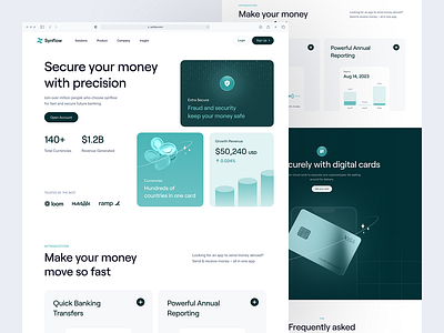 Synflow - Banking Landing Page application design landing page webapp website