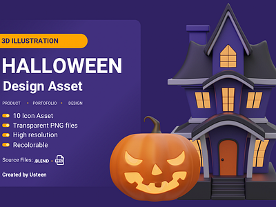 Spooktacular Halloween 3D Asset Pack 3d design resources 3d icons 3d illustration 3d model pack design resources ghost 3d model graphic design halloween halloween 3d models halloween design assets halloween theme haunted high quality 3d models magic pumpkin 3d model spooky spooky icons ui ui design ux design