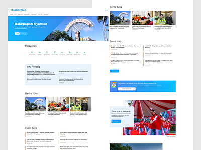 Balikpapan city website balikpapan blue landing page ui ux website